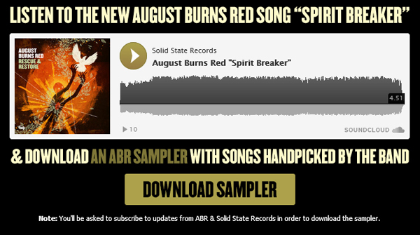 Application Spotlight: August Burns Red Subscribe to Download Widget abr step1a Application Spotlight: August Burns Red Subscribe to Download Widget
