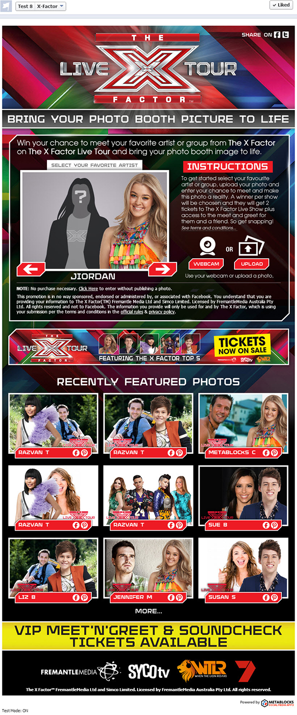 Application Spotlight: The X Factor (Australia) Photo Booth Application Spotlight: The X Factor (Australia) Photo Booth