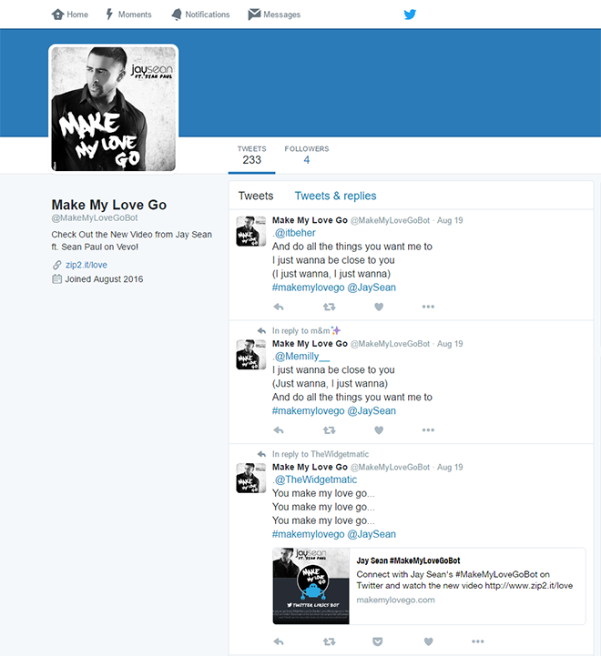 jay sean twitter chatbot metablocks